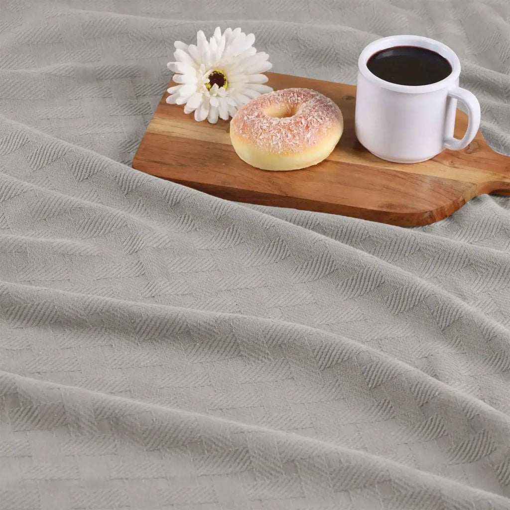 Cotton Thermal Blanket in Soft Basketweave