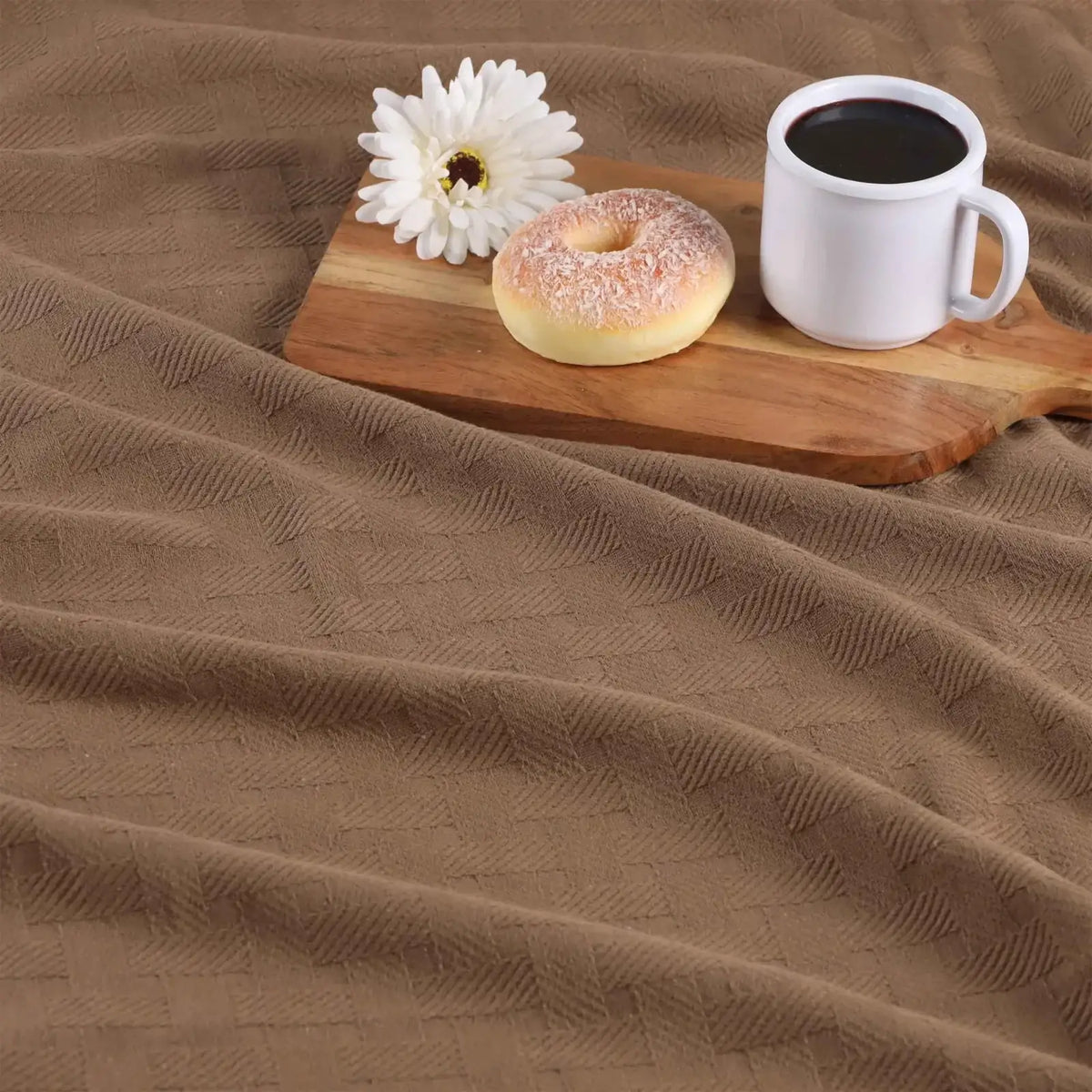 Cotton Thermal Blanket in Soft Basketweave