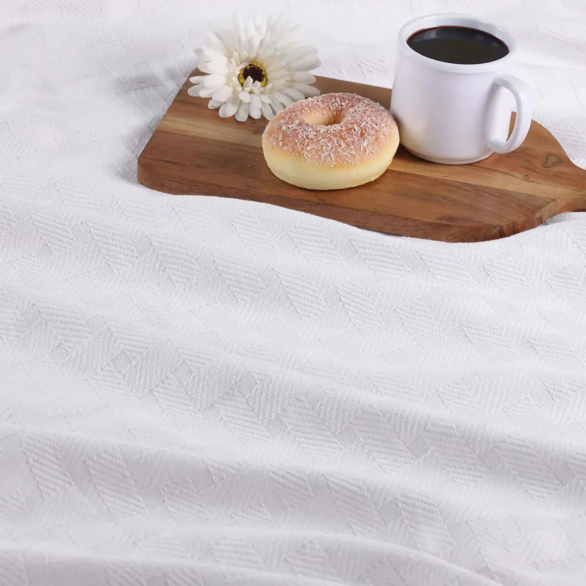 Cotton Thermal Blanket in Soft Basketweave