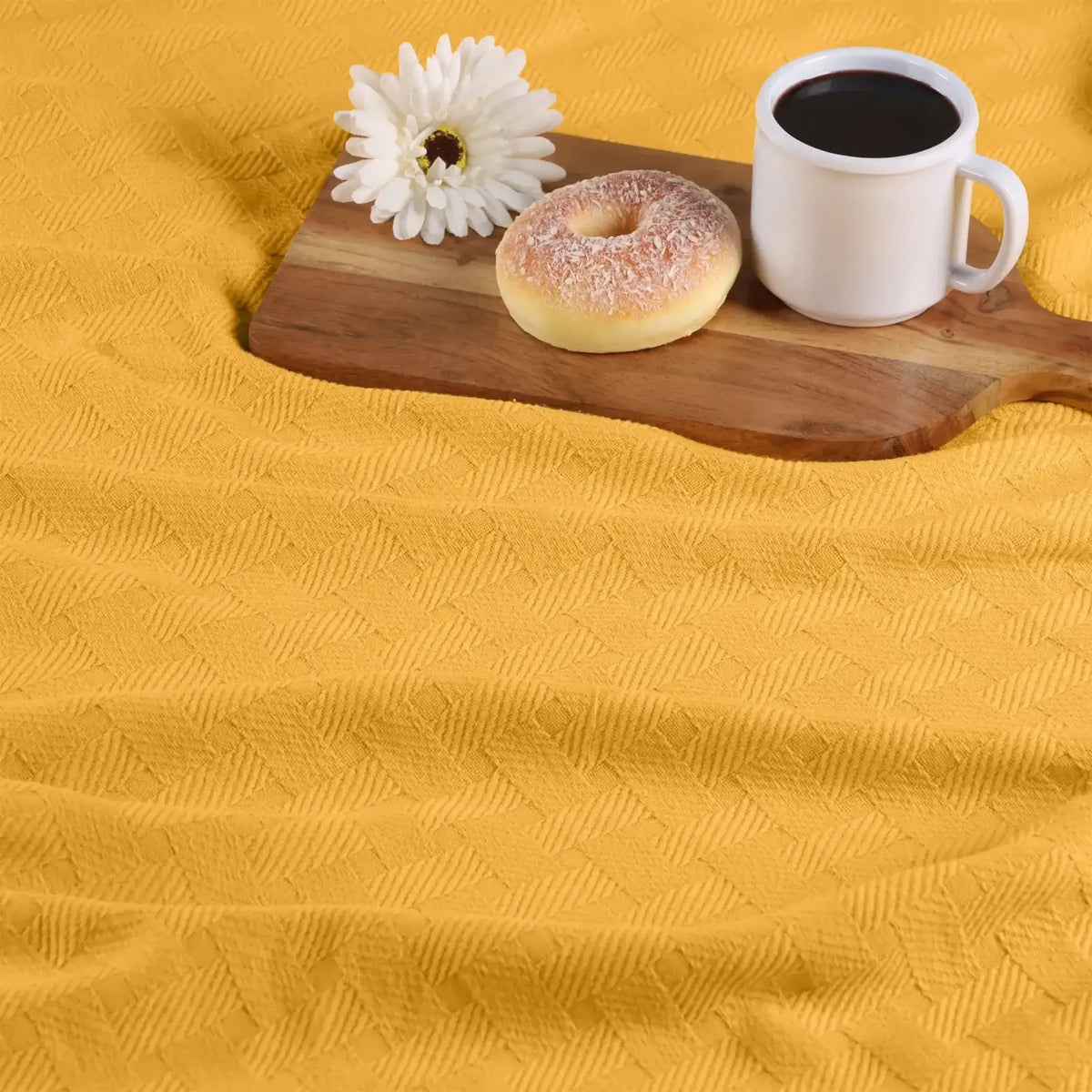 Cotton Thermal Blanket in Soft Basketweave