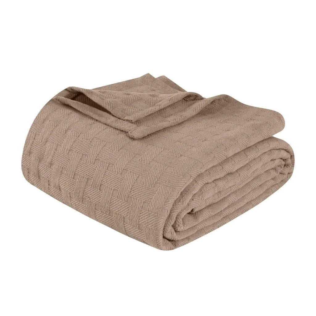 Cotton Thermal Blanket in Soft Basketweave