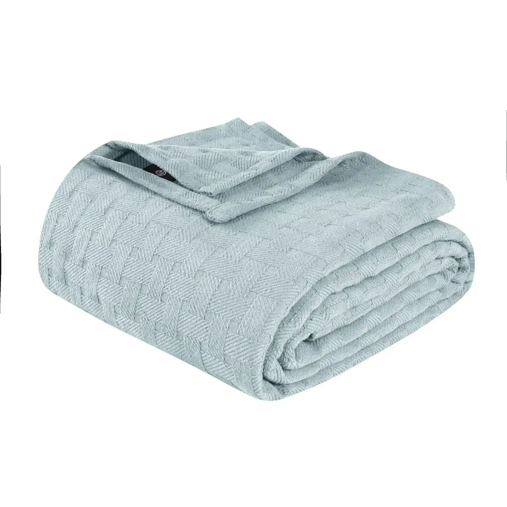 Cotton Thermal Blanket in Soft Basketweave