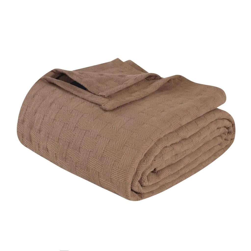 Cotton Thermal Blanket in Soft Basketweave