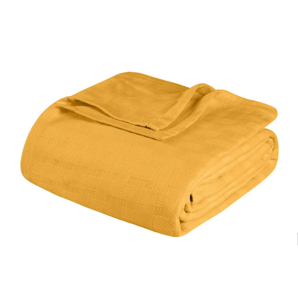 Cotton Thermal Blanket in Soft Basketweave