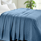 Cotton Thermal Blanket in Soft Basketweave
