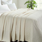 Cotton Thermal Blanket in Soft Basketweave