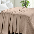 Cotton Thermal Blanket in Soft Basketweave