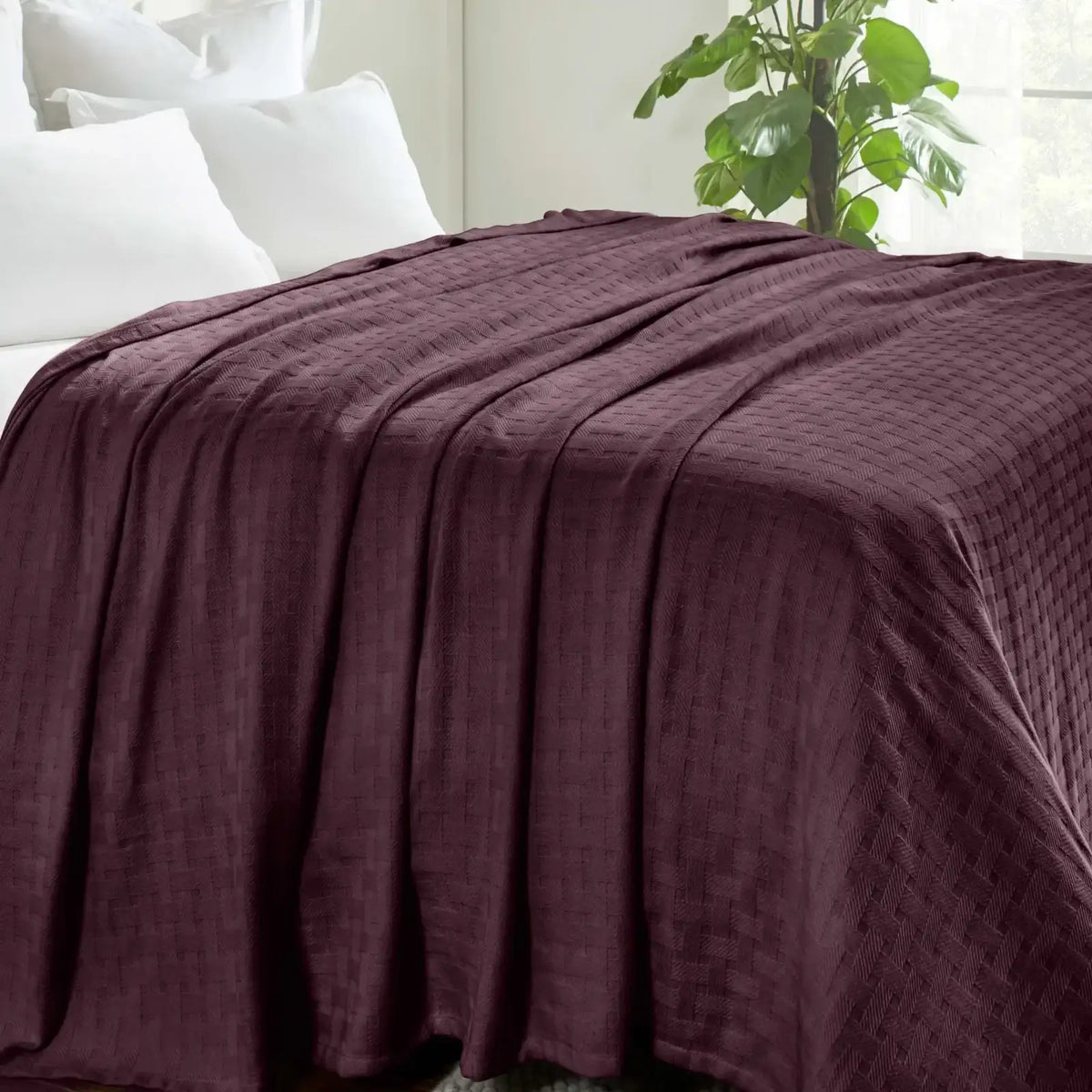 Cotton Thermal Blanket in Soft Basketweave
