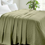 Cotton Thermal Blanket in Soft Basketweave