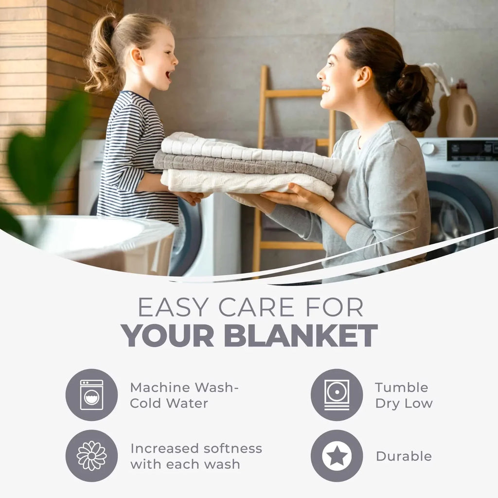 Cotton Thermal Blanket in Soft Basketweave