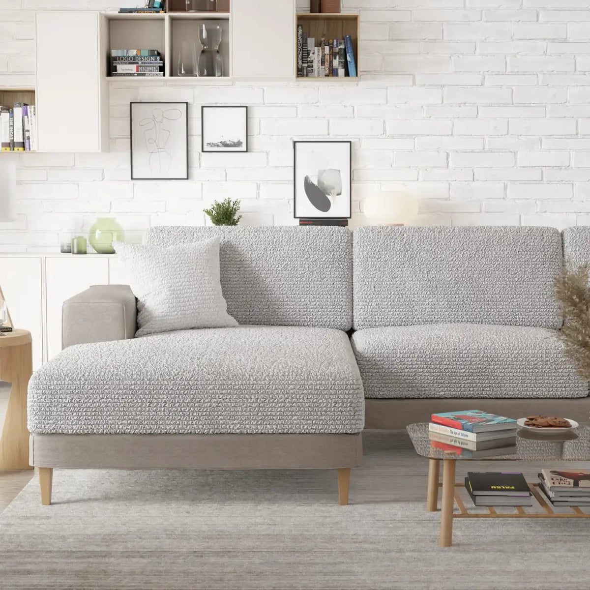 Couch Cushion Covers for Removable Sofa and Chair Cushions, Stretch Fit in 14 Color · Seat Cushion Cover