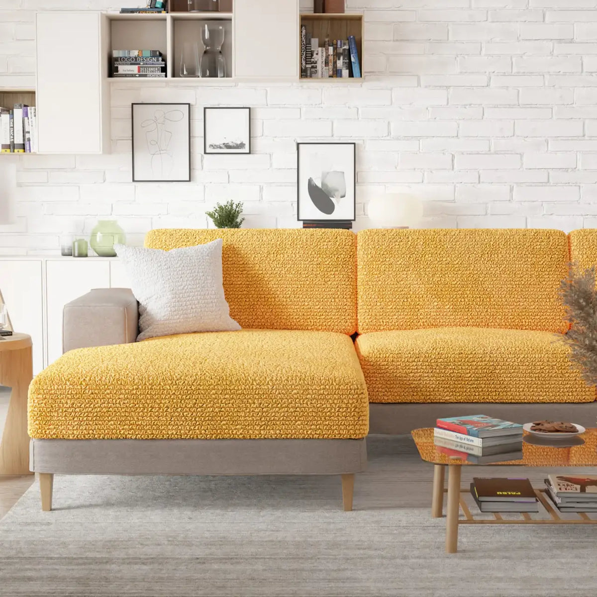 Couch Cushion Covers for Removable Sofa and Chair Cushions, Stretch Fit in 14 Color · Seat Cushion Cover
