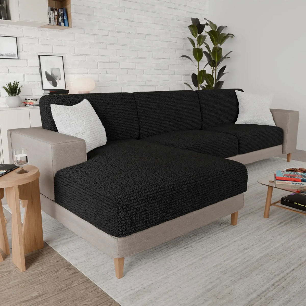 Couch Cushion Covers for Removable Sofa and Chair Cushions, Stretch Fit in 14 Color · Seat Cushion Cover