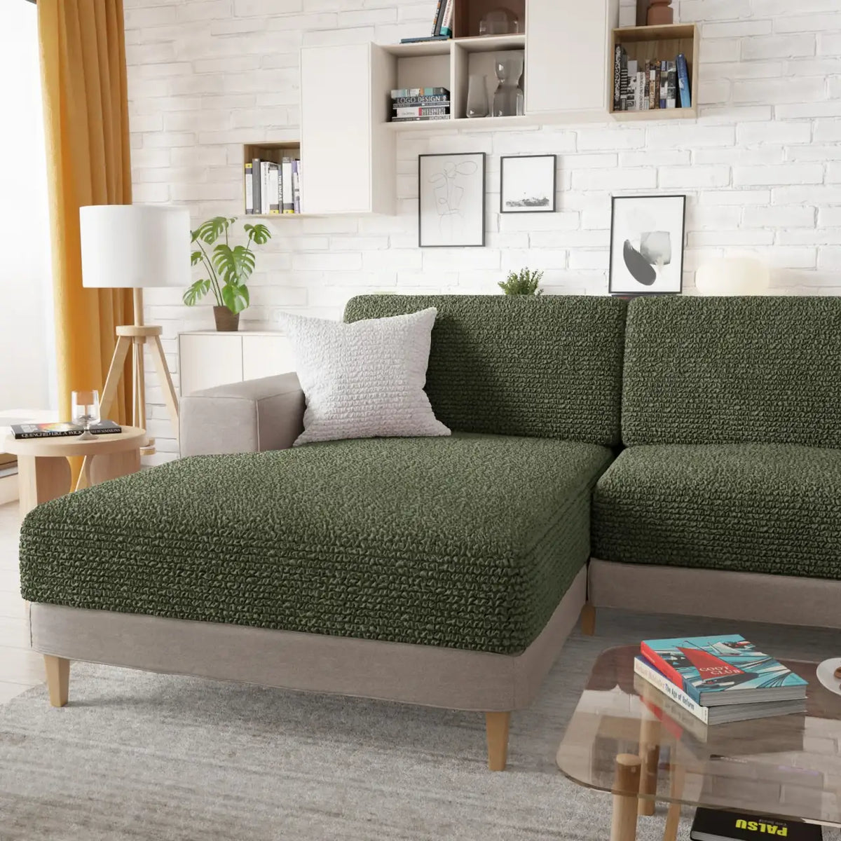 Couch Cushion Covers for Removable Sofa and Chair Cushions, Stretch Fit in 14 Color · Seat Cushion Cover
