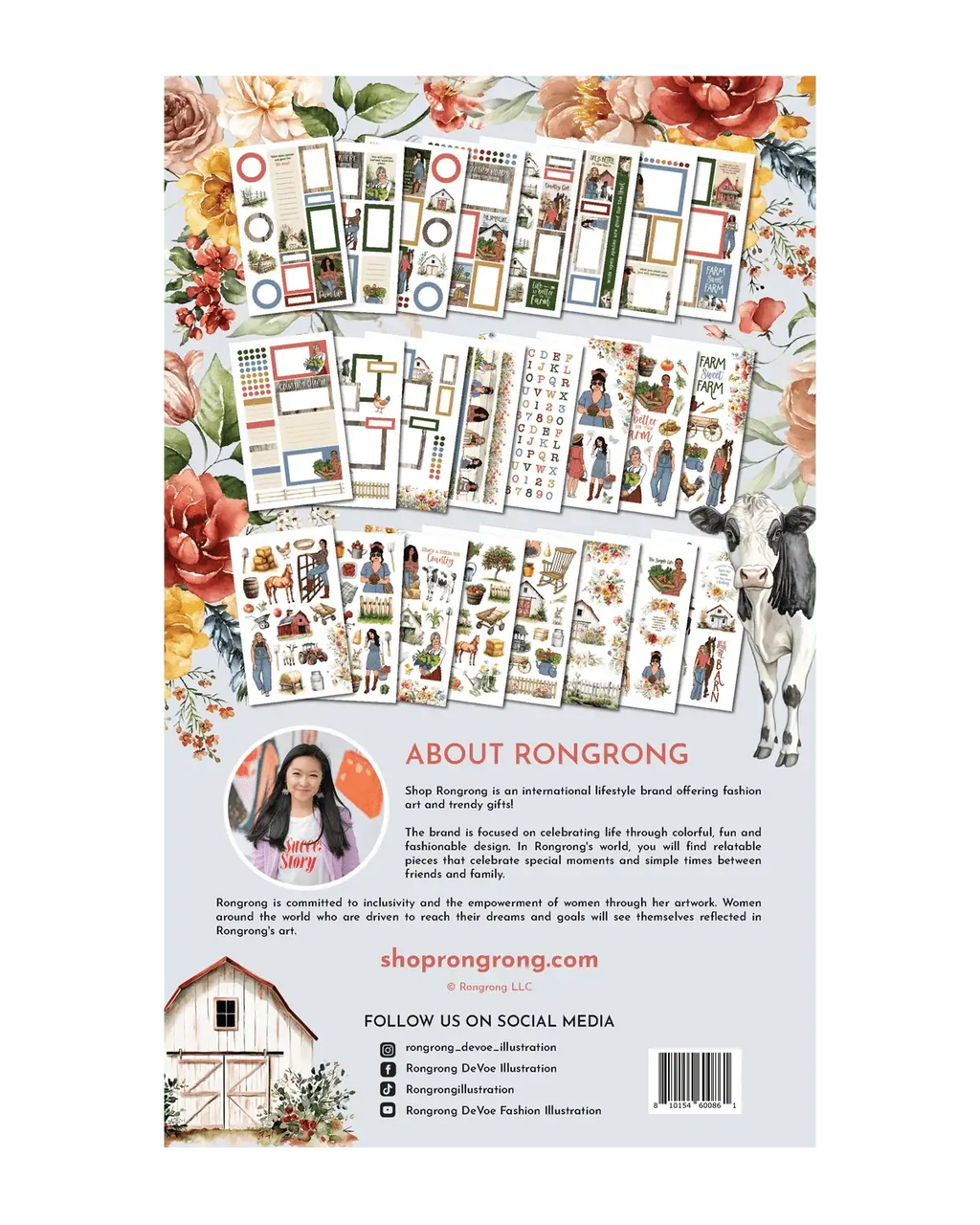 Country Charm Sticker Book with 24 Pages of Rustic Planner and Scrapbook Stickers for Journaling and Creative Projects