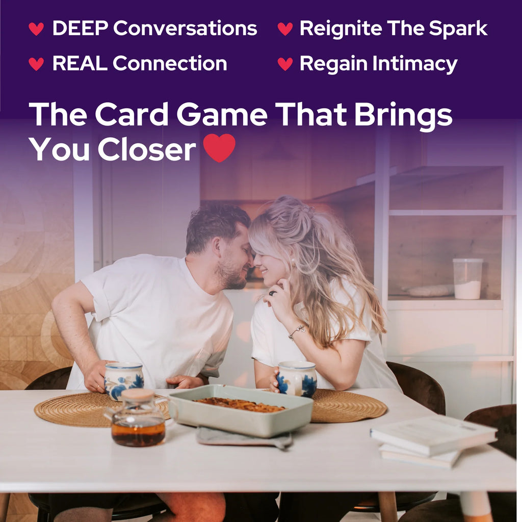 Couples Card Game with 100 Deep Questions in Four Love Categories for Date Nights and Meaningful Connection