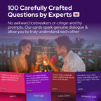 Couples Card Game with 100 Deep Questions in Four Love Categories for Date Nights and Meaningful Connection