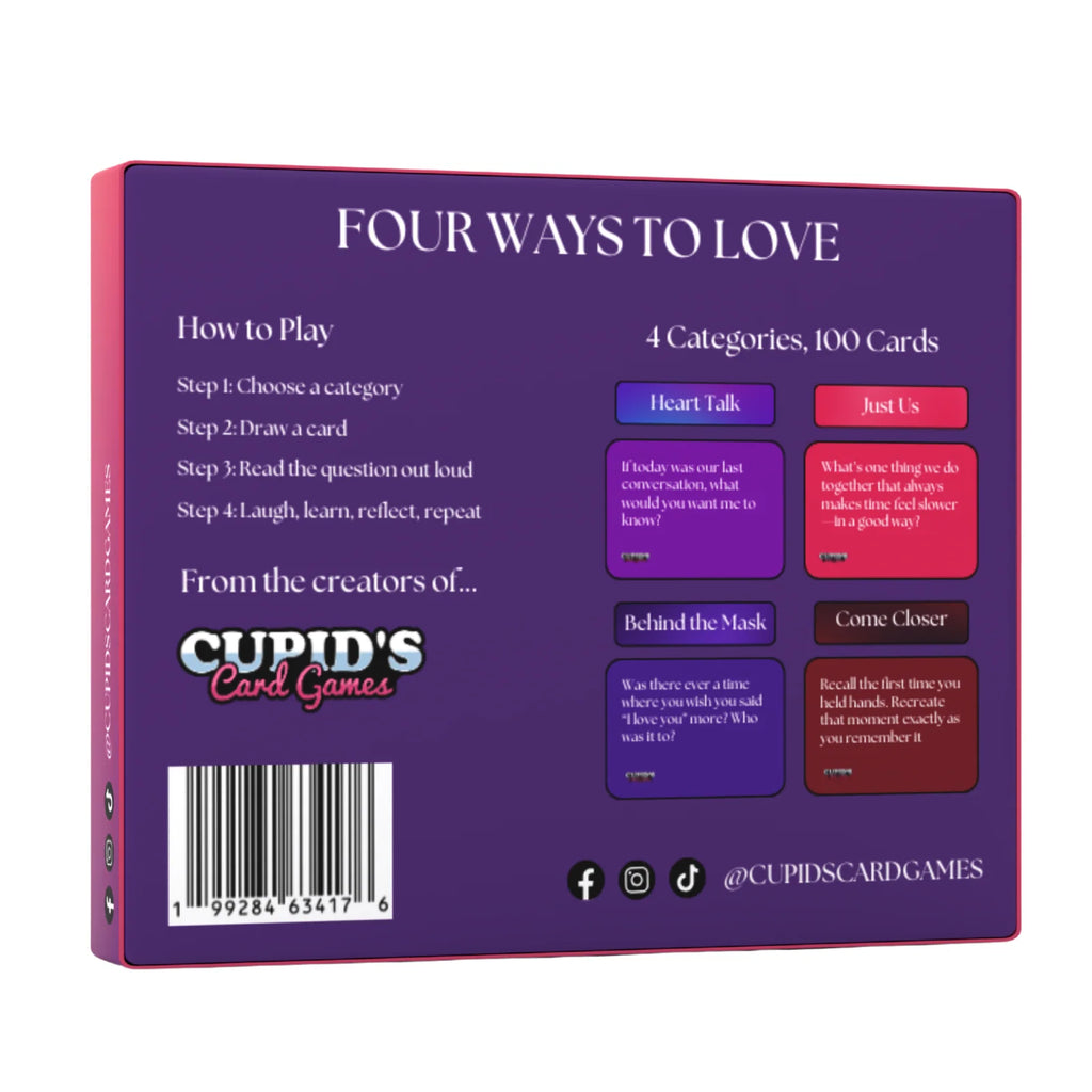 Couples Card Game with 100 Deep Questions in Four Love Categories for Date Nights and Meaningful Connection
