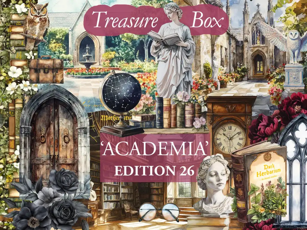Craft Subscription Box with a Masquerade Theme for October and November and Cathedrals for December and January