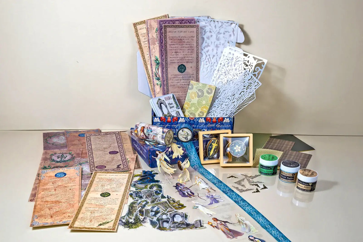 Craft Subscription Box with a Masquerade Theme for October and November and Cathedrals for December and January