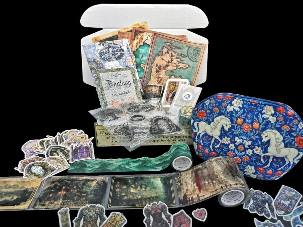 Craft Subscription Box with a Masquerade Theme for October and November and Cathedrals for December and January