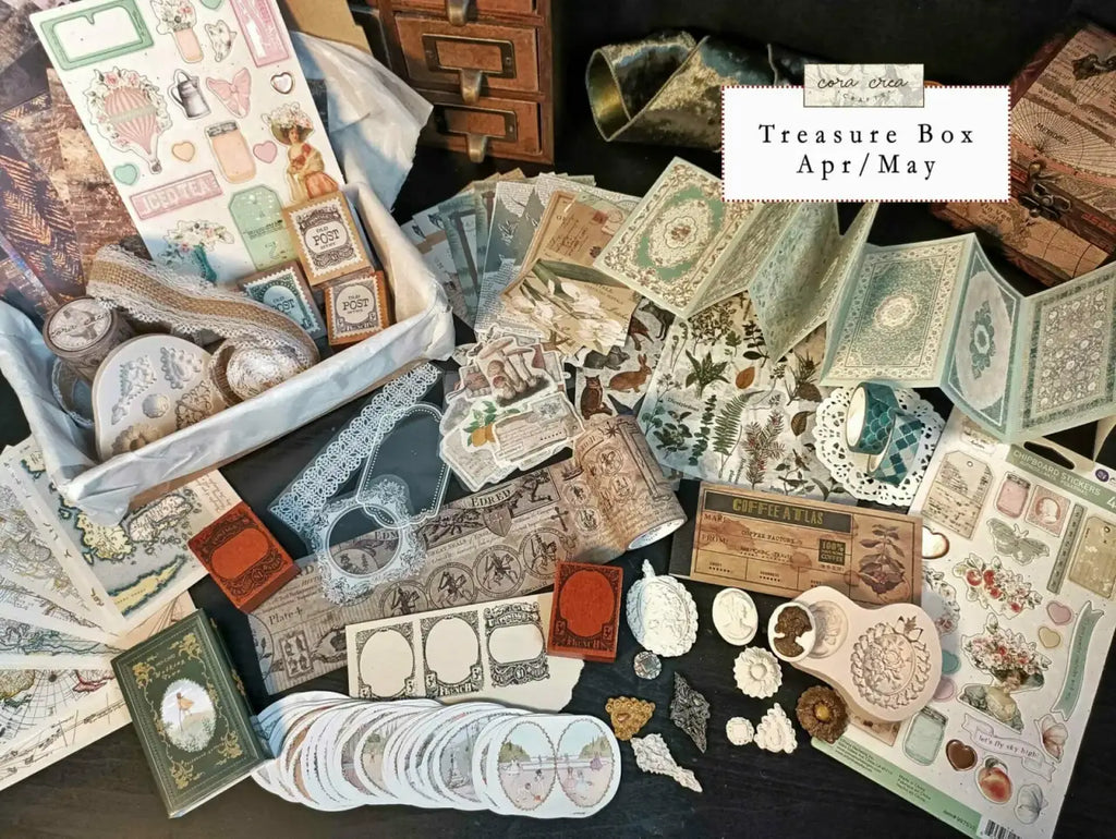 Craft Subscription Box with a Masquerade Theme for October and November and Cathedrals for December and January