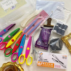 Craft Tool Set for Journaling and Paper Crafts with Decorative Edge Scissors and a Portable Toolbox