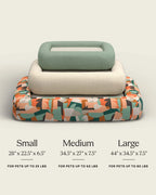 Cream Boucle Bolster Pet Bed and Cover