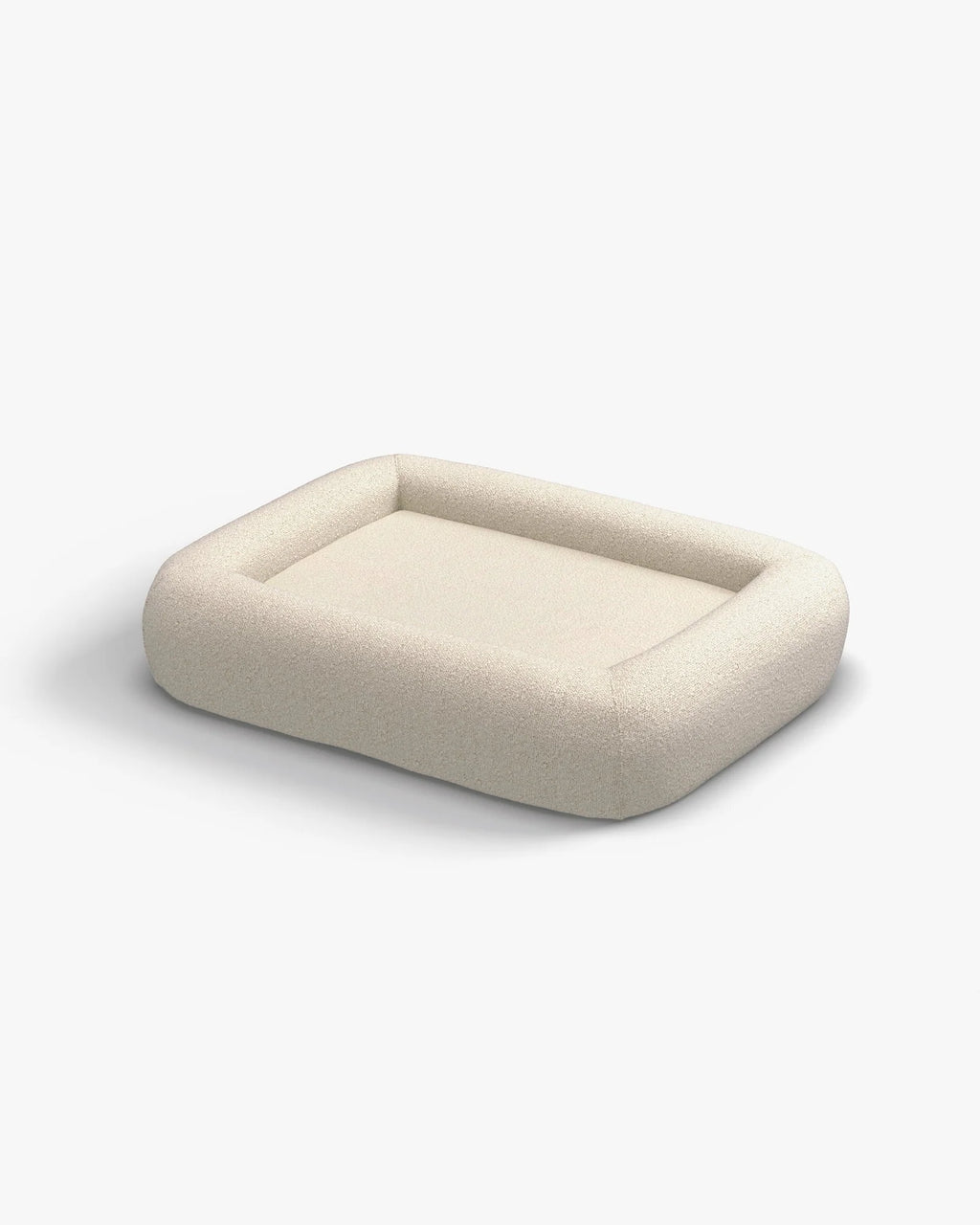 Cream Boucle Bolster Pet Bed and Cover