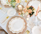 Cream Salad Plates in a Wavy Design, 8-Pack of 7.5-Inch Compostable Plates for Parties and Showers
