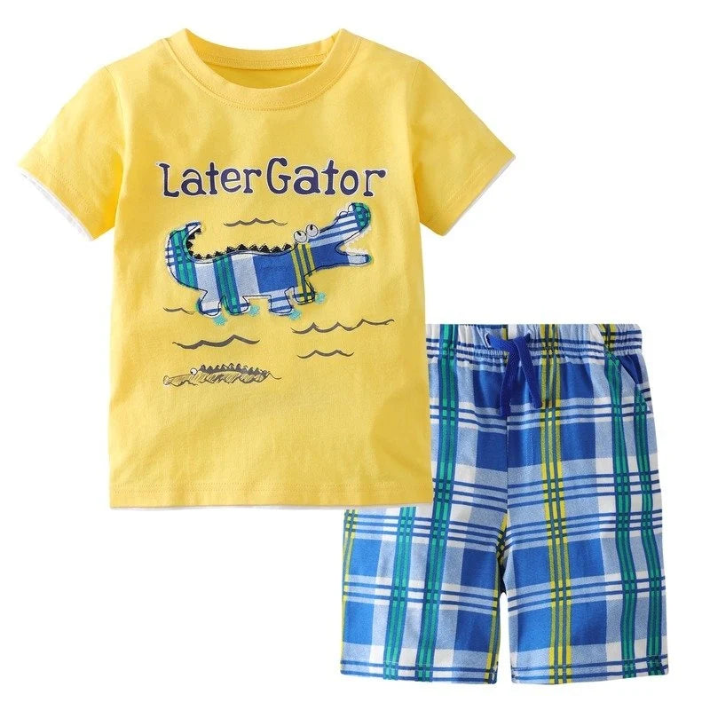 Crocodile Print Two-Piece Outfit