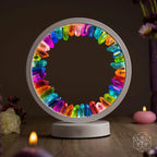 Crystal Lamp with Brazilian Clear Quartz Aura Points and 30 Customizable Light Modes for Restful Spaces