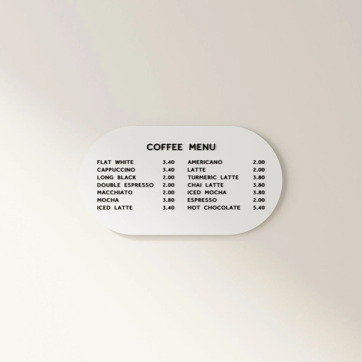 Curve Magnetic Letter Board, White