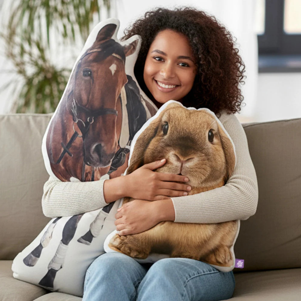 Custom Animal Pillow Made From Your Photo, Double-Sided Plush Keepsake in Small to XL Sizes