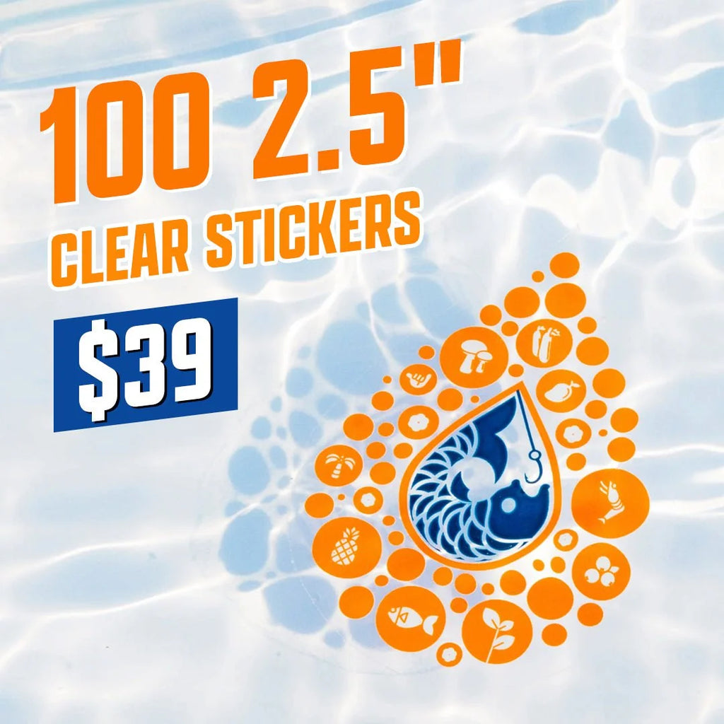 Custom Clear Vinyl Stickers, 100 at 2.5 Inches, Die-Cut in a Gloss Finish for Packaging and Giveaways