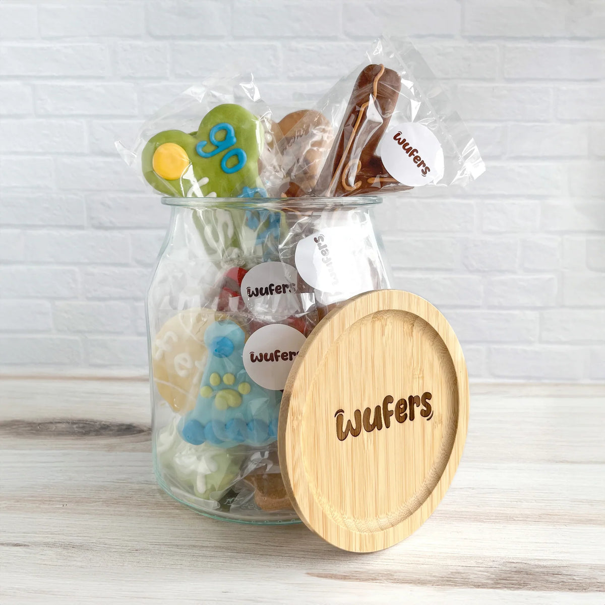 Custom Dog Cookie Selection Packages with Two Bite Sizes for a Personalized Treat Jar Build