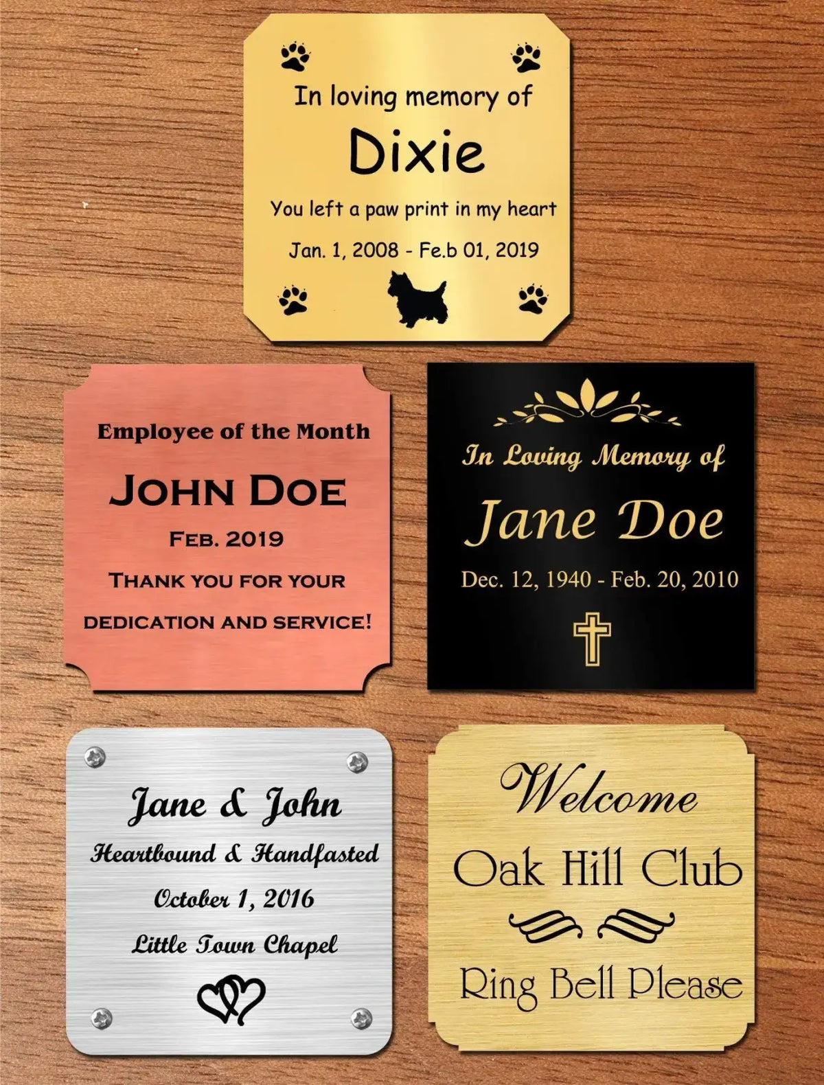 Custom Engraved Metal Nameplate, 1-3/4 Inches Tall