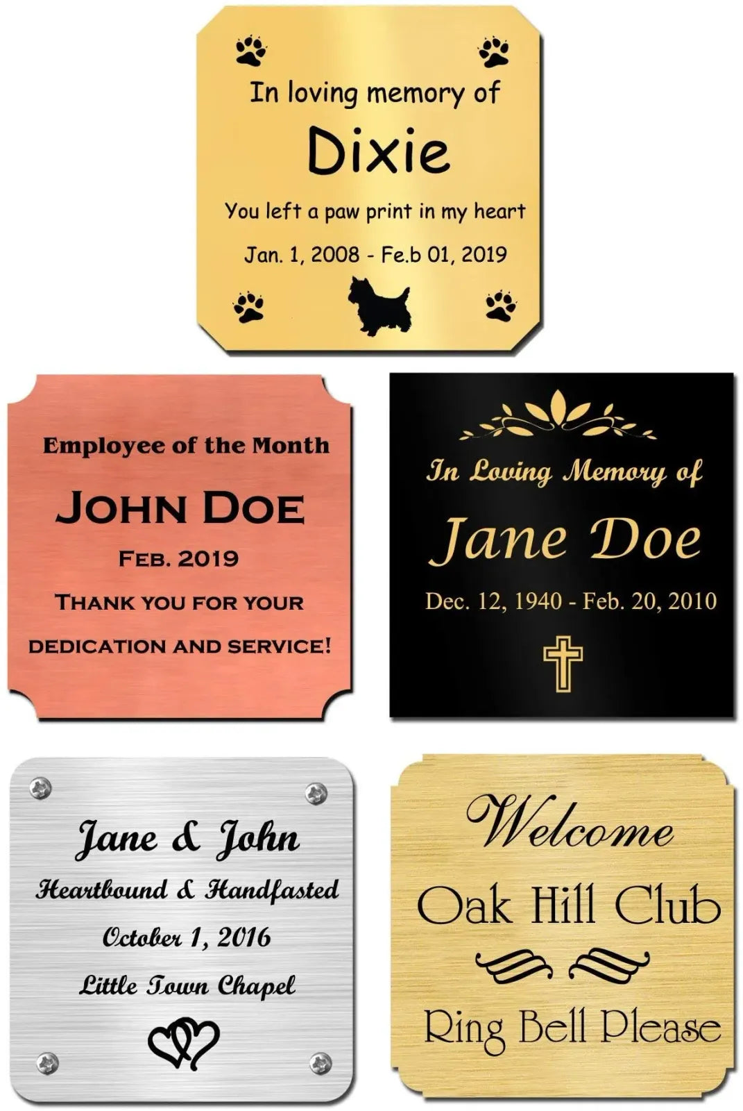 Custom Engraved Metal Nameplate, 1-3/4 Inches Tall