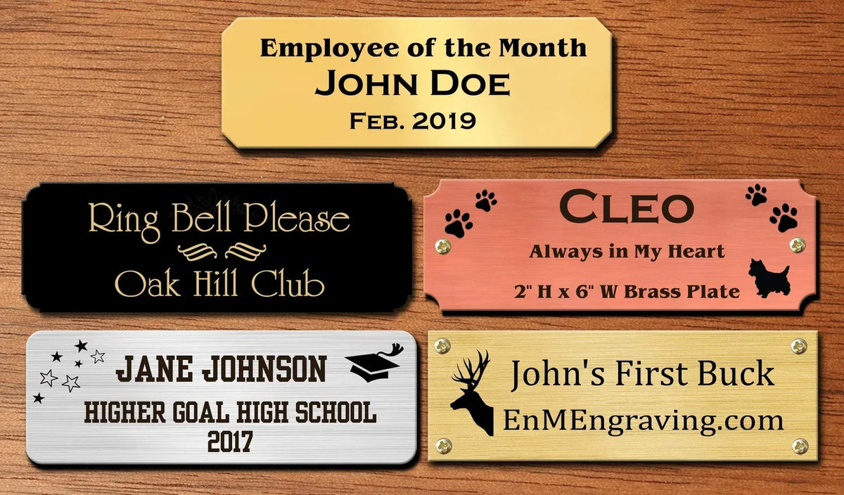 Custom Engraved Metal Nameplate, 1 Inch Tall