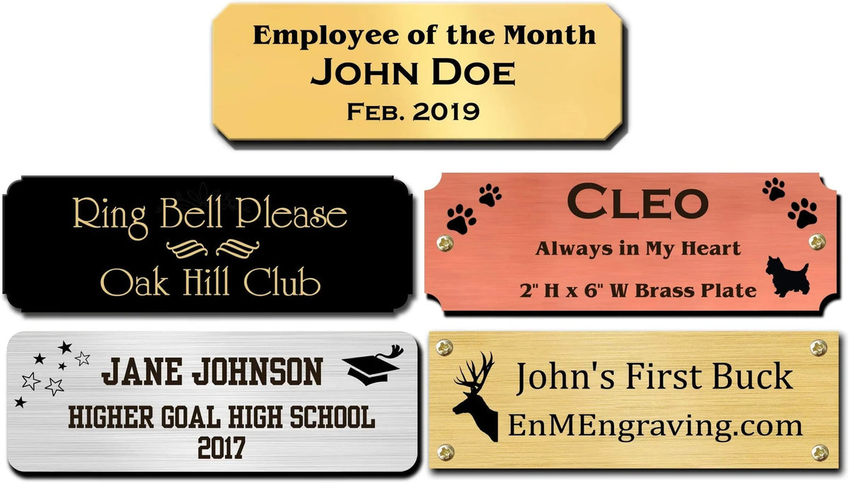 Custom Engraved Metal Nameplate, 1 Inch Tall