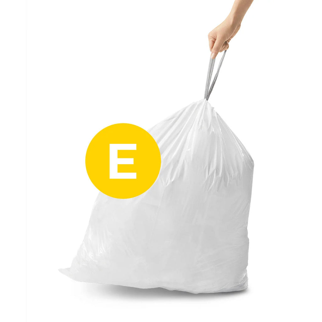Custom Fit Code E Trash Can Liners in White