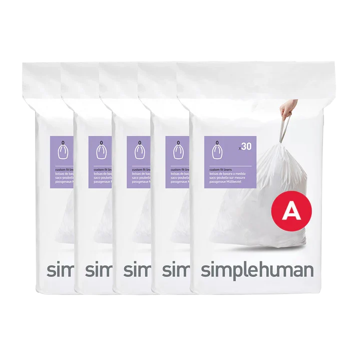 Custom Fit Trash Can Liners, White-150 Pack