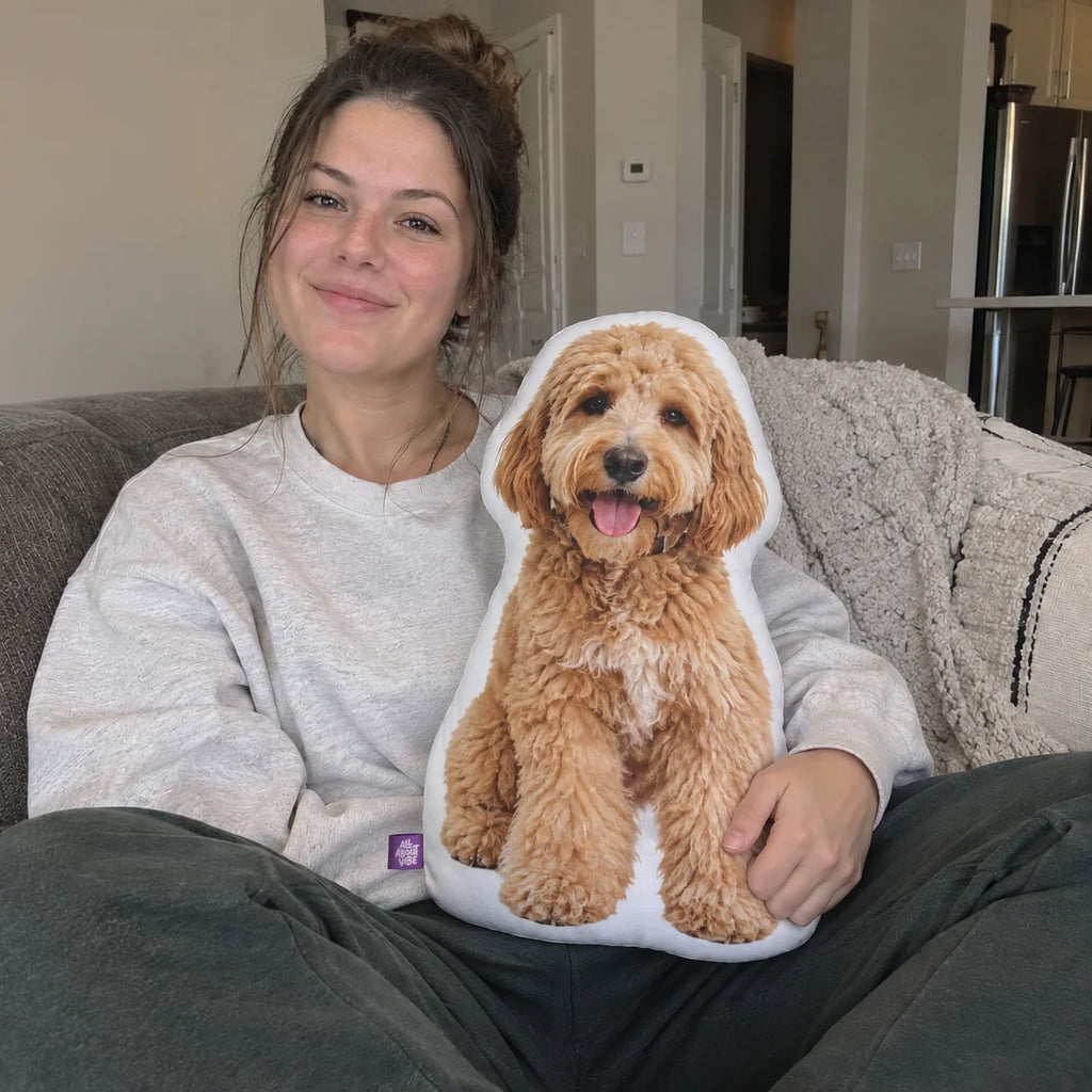 Custom Goldendoodle Pillow Cut to Your Dog's Silhouette