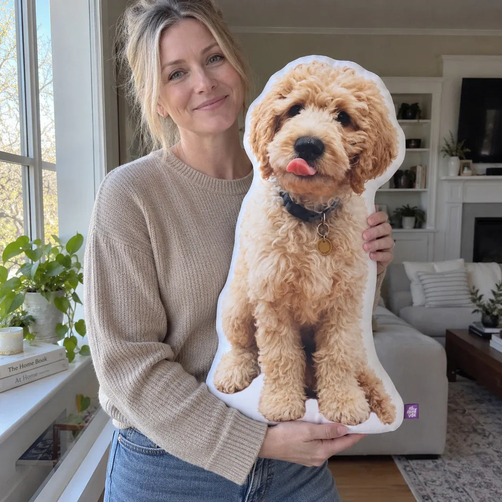 Custom Goldendoodle Pillow Cut to Your Dog's Silhouette