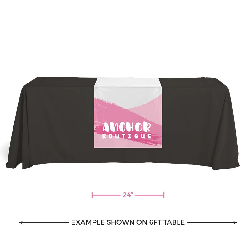 Custom Polyester Table Runner with Full-Color Artwork, Sewn Edges and Multiple 72-Inch Width — 24in x 72in