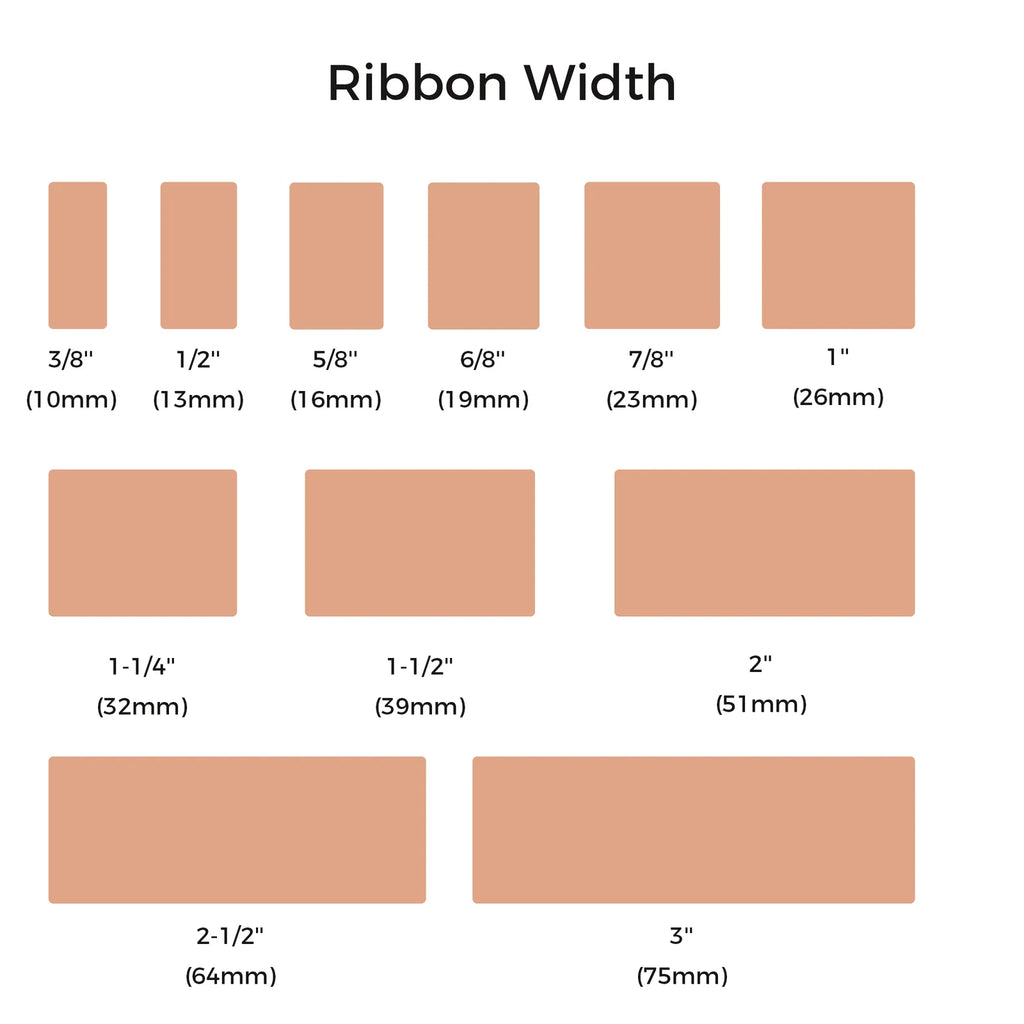 Custom Satin Ribbon Roll, 100 Yards with Personalized Logo, Text or Icon Printing in Multiple Widths and Colors