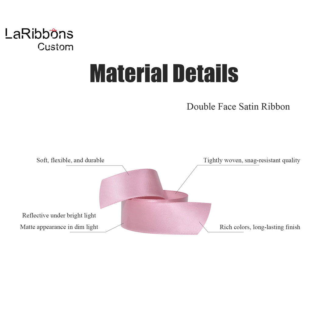 Custom Satin Ribbon Roll, 100 Yards with Personalized Logo, Text or Icon Printing in Multiple Widths and Colors