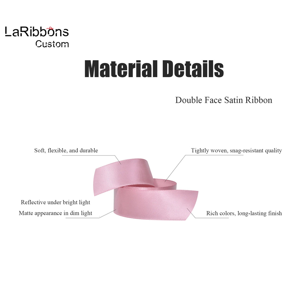 Custom Satin Ribbon Roll, 100 Yards with Personalized Logo, Text or Icon Printing in Multiple Widths and Colors