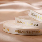 Custom Satin Ribbon Roll, 100 Yards with Personalized Logo, Text or Icon Printing in Multiple Widths and Colors