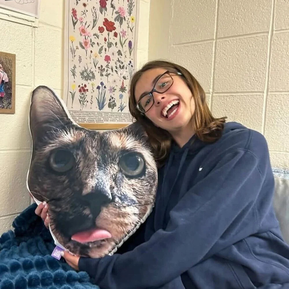 Custom Shaped Dorm Room Pillow Made from Your Photo, Double-Sided Color Keepsake for College Move-In